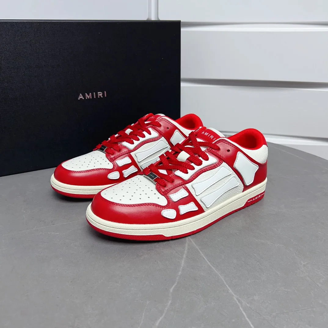 AMR Skel Top Low White and Red Sneakers-143