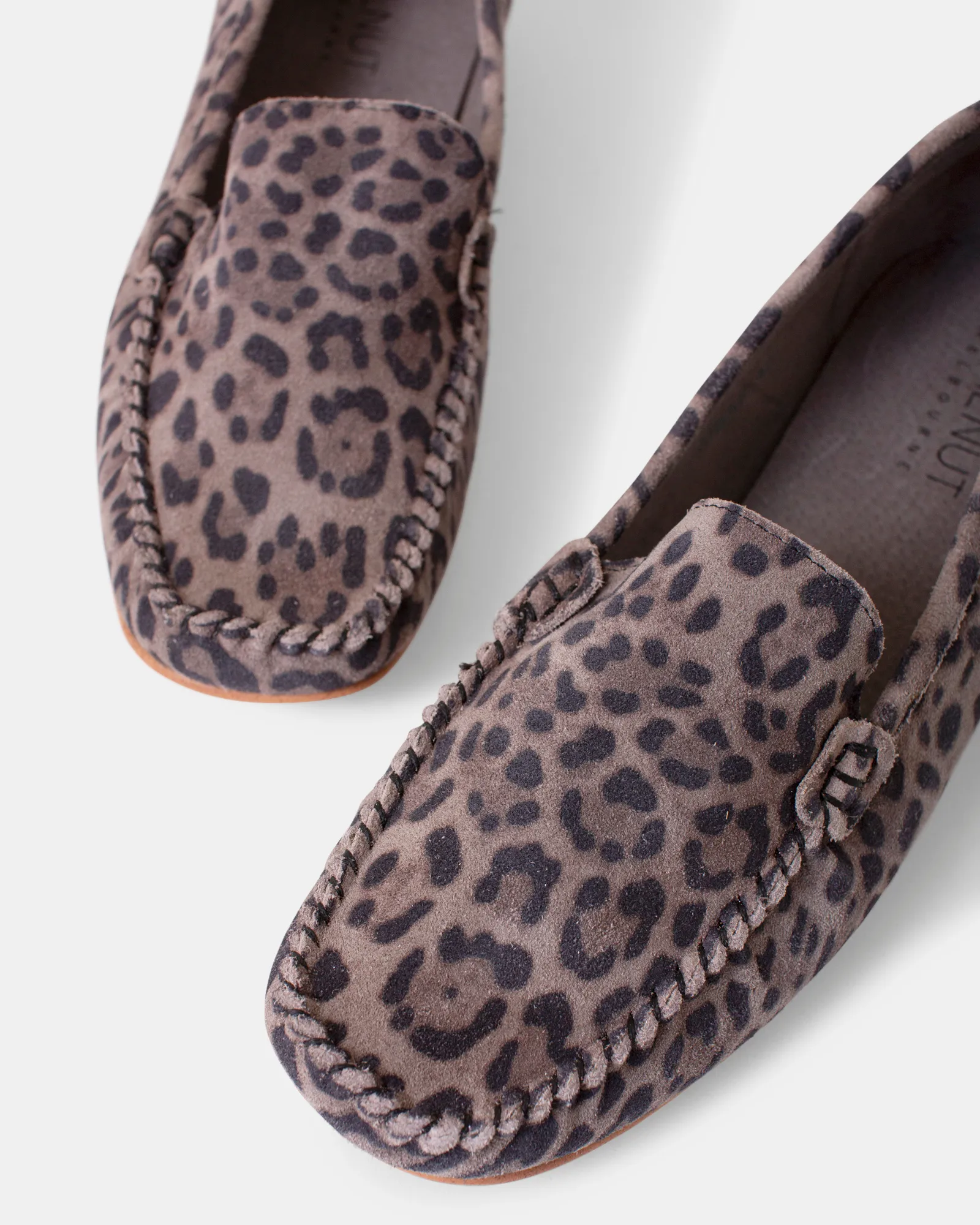 Cigar Suede Loafer - Stone Leopard