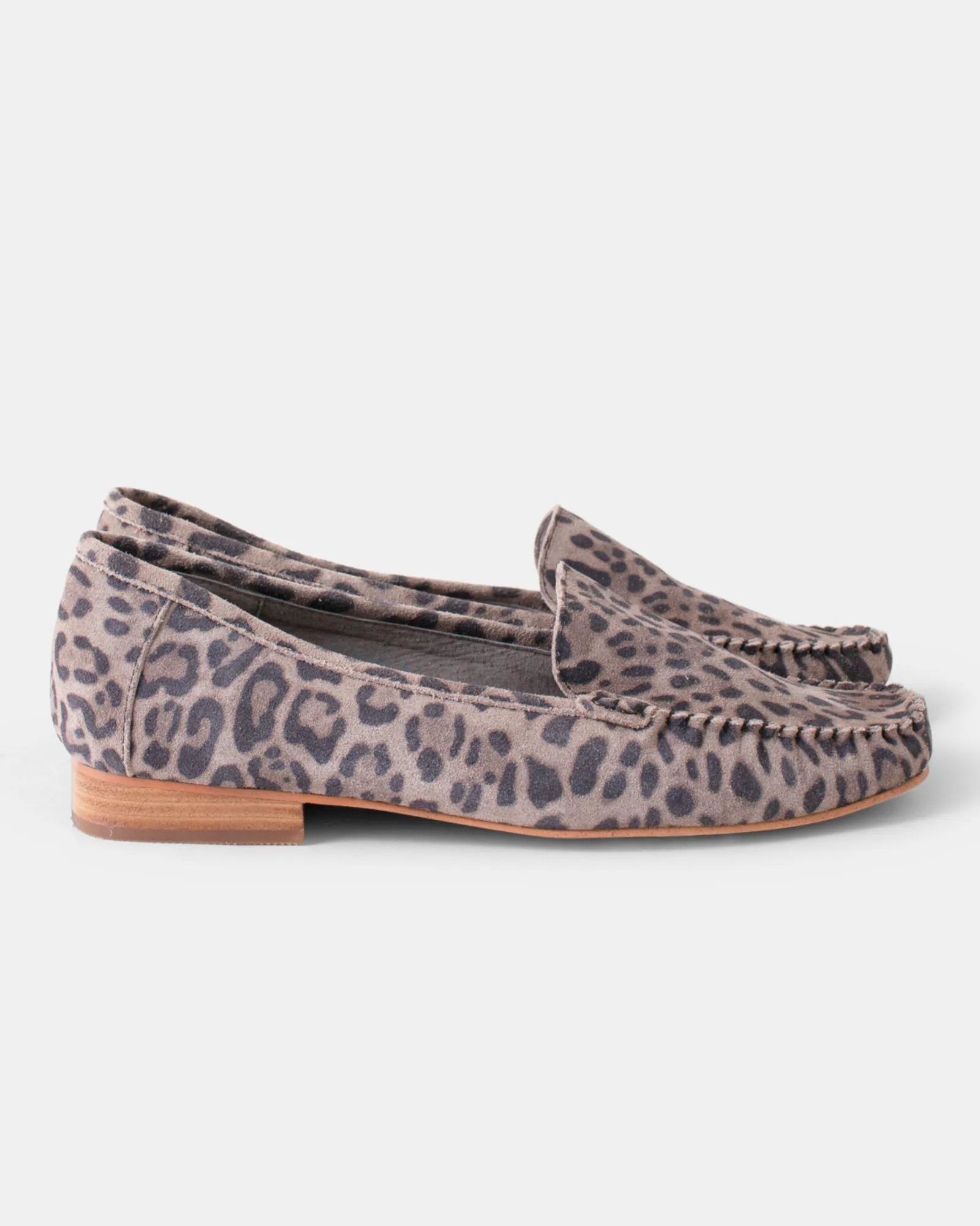 Cigar Suede Loafer - Stone Leopard