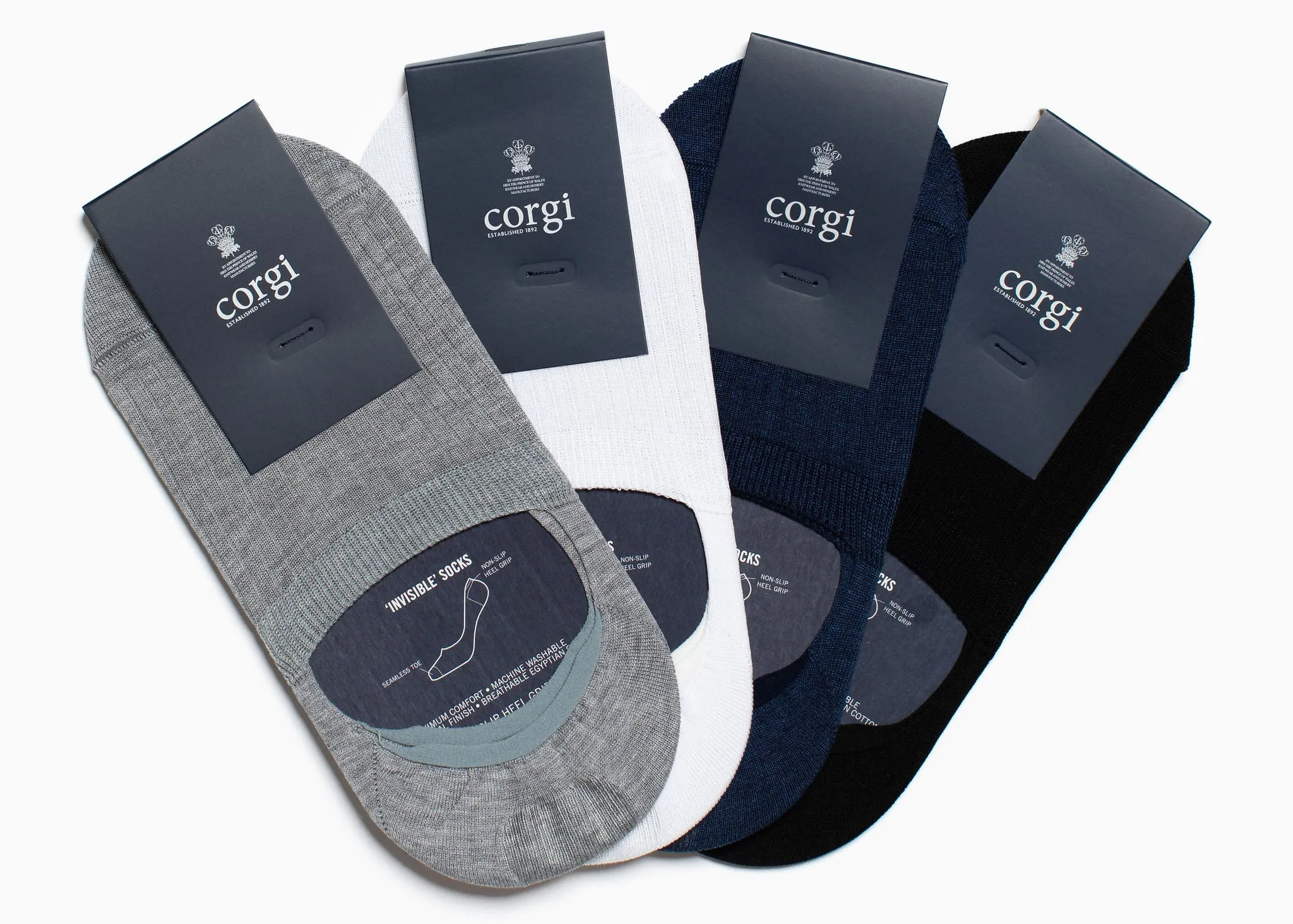 Corgi x Grant Stone Cotton No Show Sock