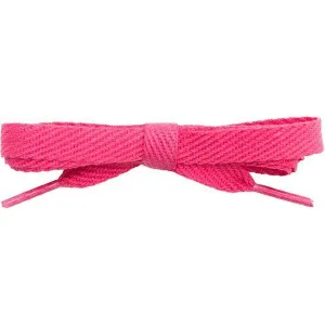 Cotton Flat 3/8" Laces Custom Length with Tip - Dark Pink (1 Pair Pack) Shoelaces