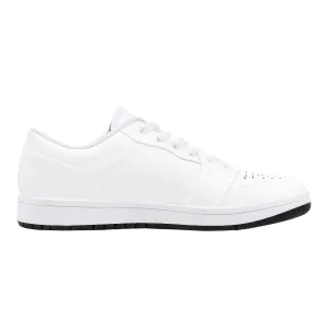 Custom Low Top Leather Sneakers -White D15