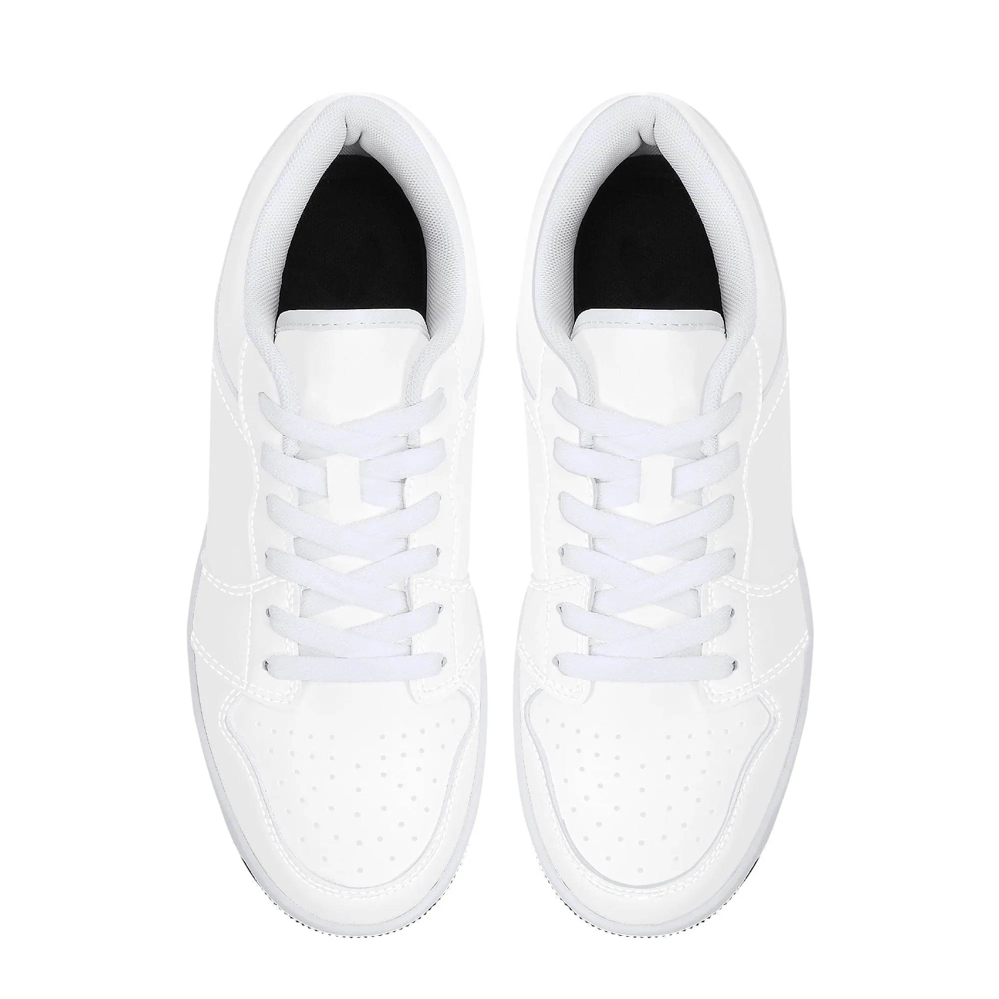 Custom Low Top Leather Sneakers -White D15