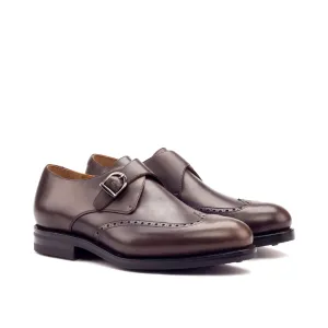 DapperFam Brenno in Dark Brown Men's Italian Leather Single Monk