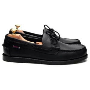 'Docksides Portland' Black Leather Boat Shoe UK 11