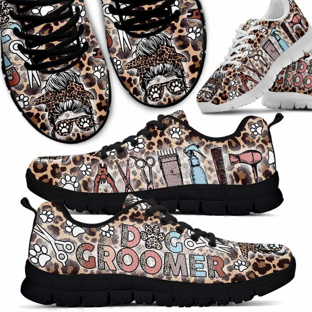 Dog Groomer Sneaker, Dog Groomer Tool Leopard Sneakers Shoes, Best Running Shoes, Unique Gifts For Dog Lovers