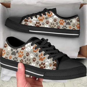 Dog Paw Pattern Sk Low Top Shoes Canvas Sneakers Casual Shoes, Dog Printed Shoes, Canvas Shoes For Men, Women