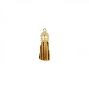 Gold Suede Tassel w/ Cap, 37mm