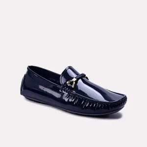 Griffith Blue Glossy Horsebit Loafers 0130870