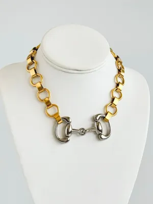 Horsebit Two Tone Chocker Necklace