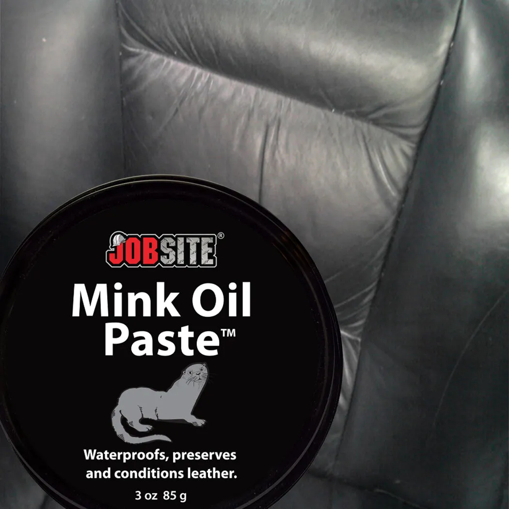 JobSite Premium Mink Oil Leather Waterproof Paste - Preserve Leather Boots & Shoes - 3 oz