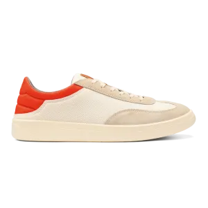 Mens OluKai Punini Sneakers | Off White with Molten Orange Accents