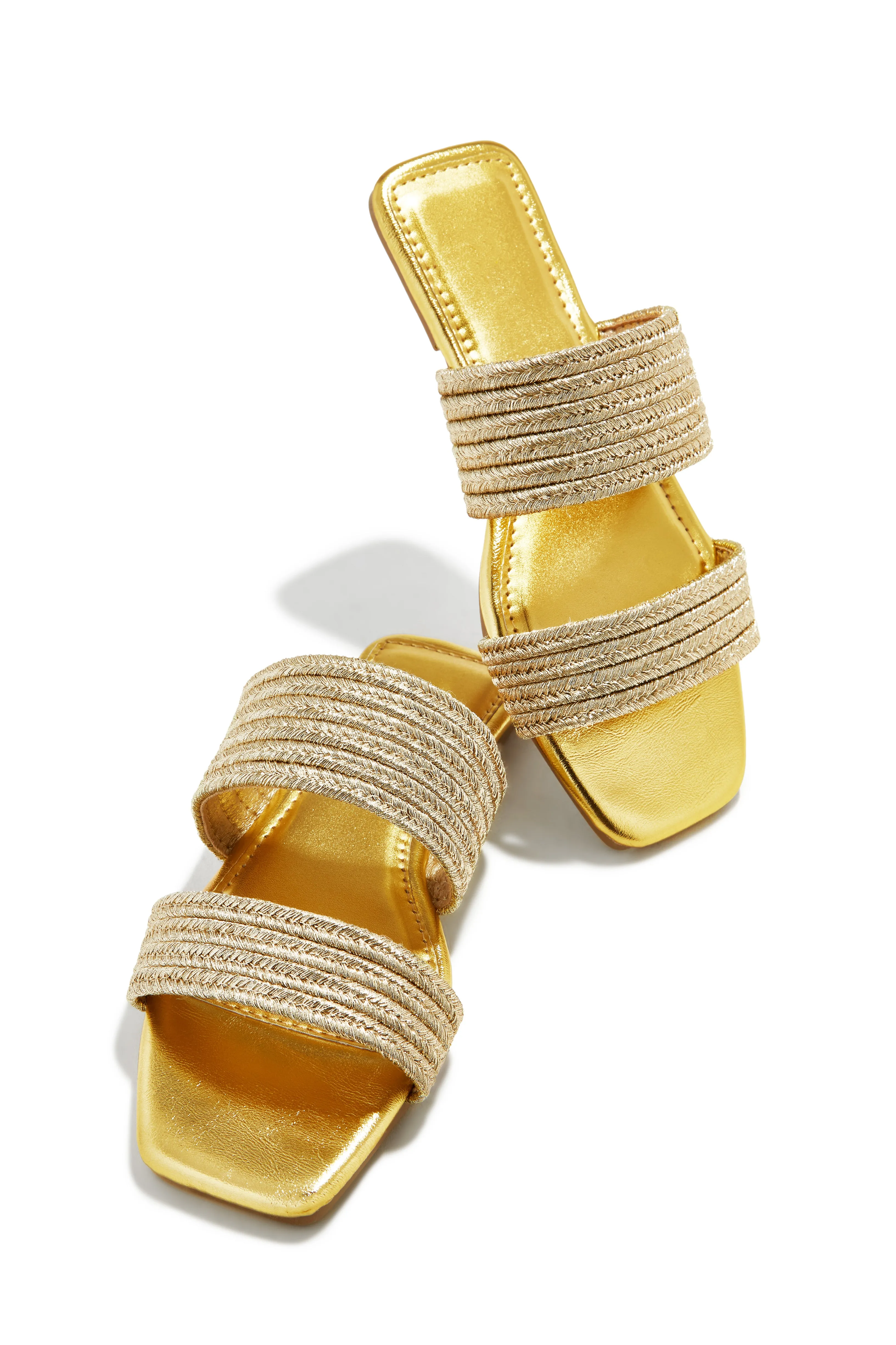 Paradise Found Slip On Sandals - Gold