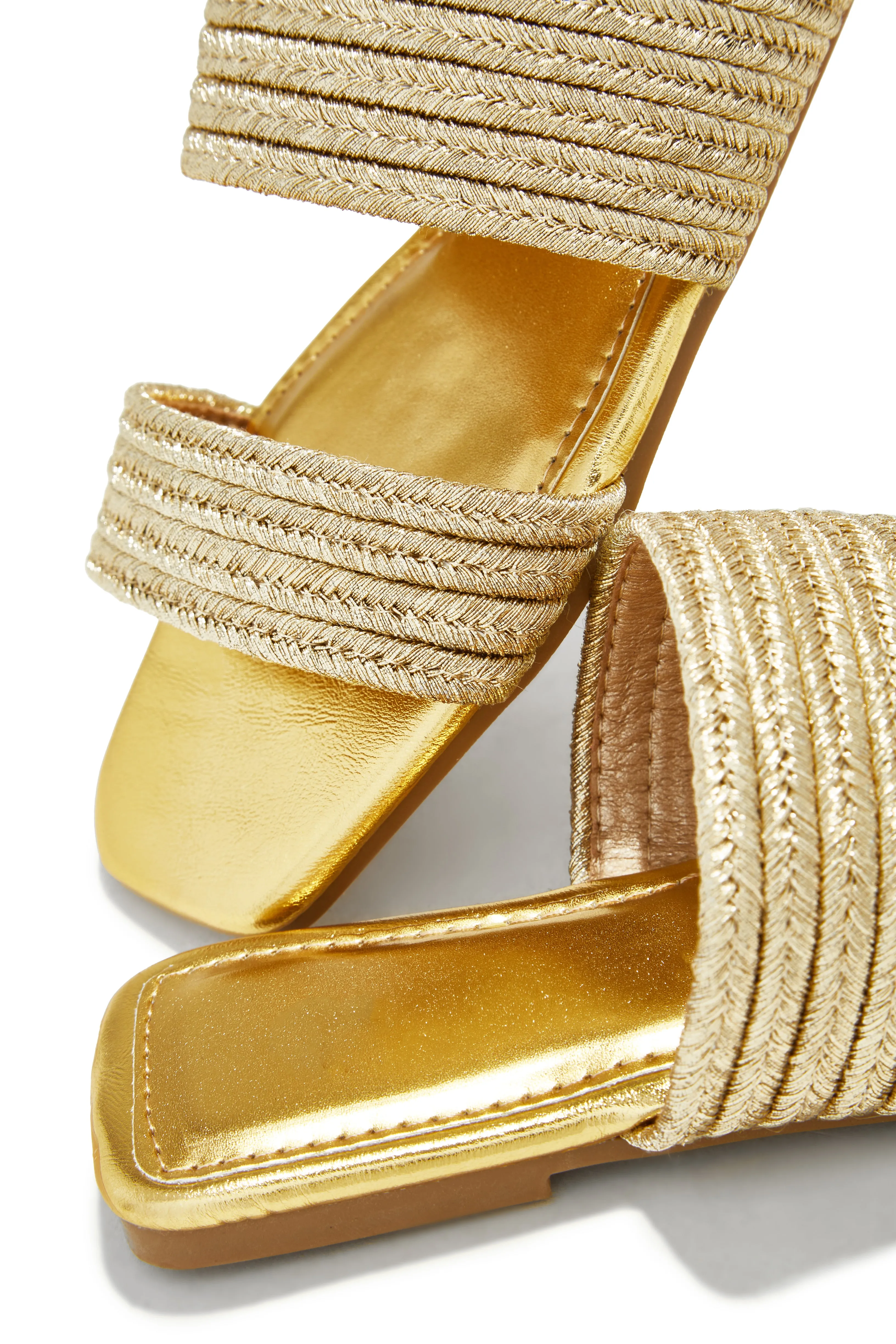 Paradise Found Slip On Sandals - Gold