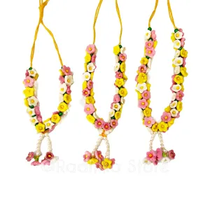 Pink Yellow  and White - Deity Garland