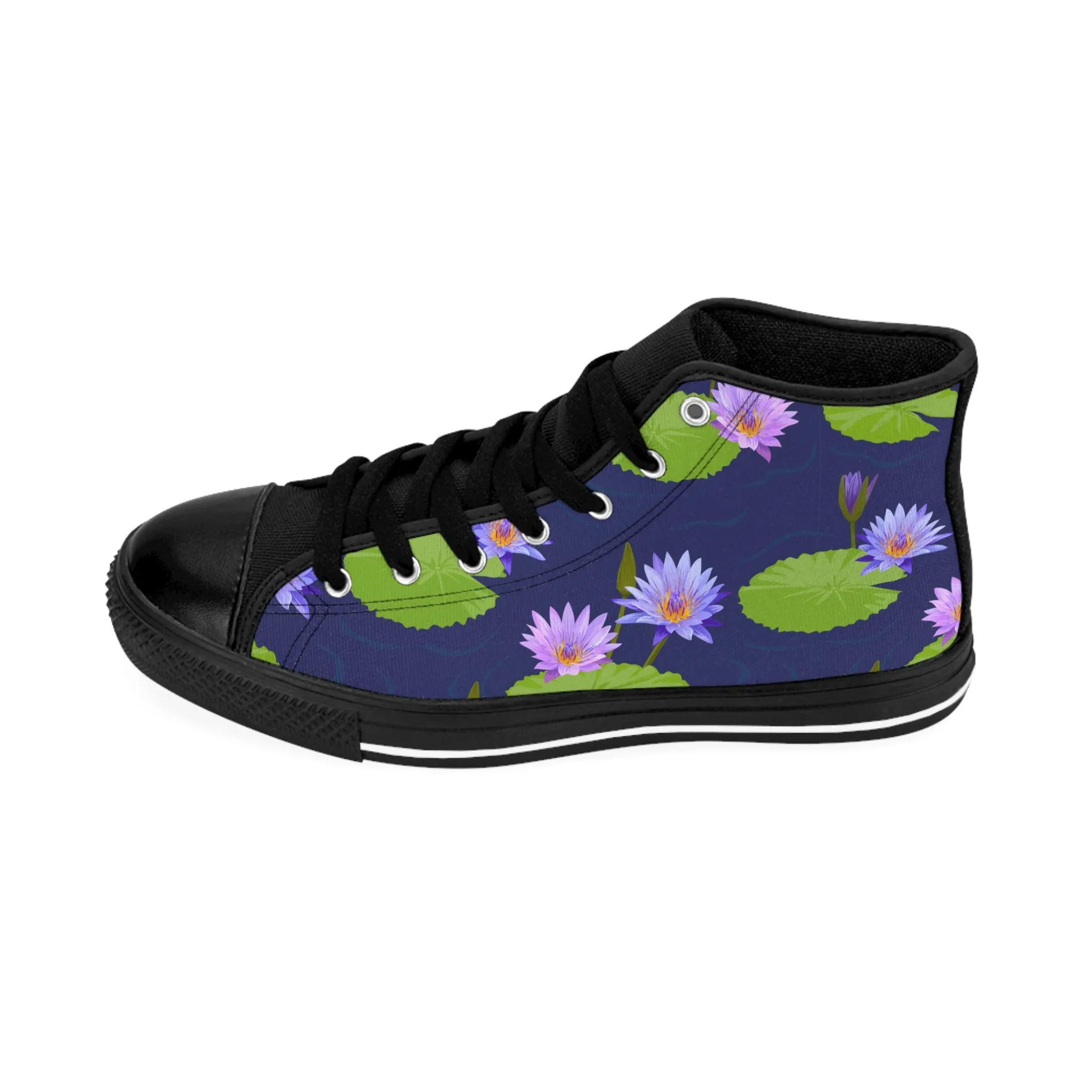 Purple Water Lilies Men's Classic Sneakers