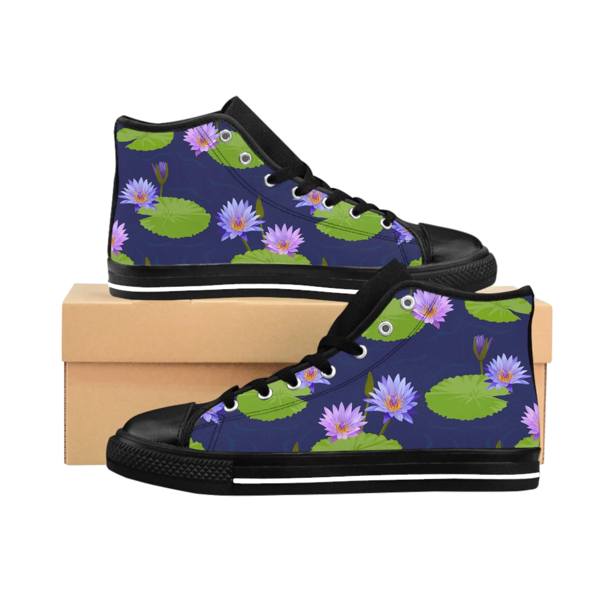 Purple Water Lilies Men's Classic Sneakers