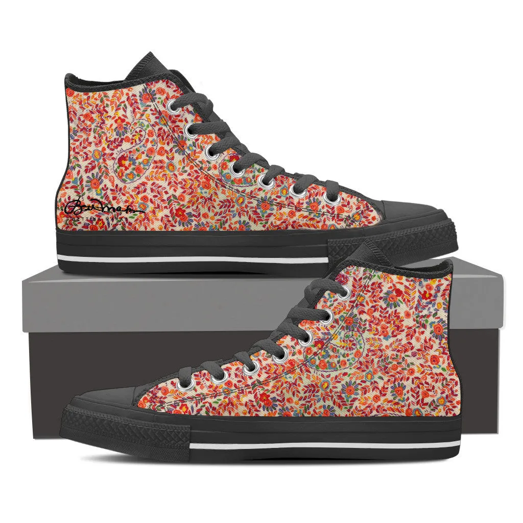 Retro Paisley High Top Sneakers