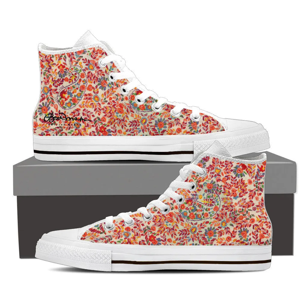 Retro Paisley High Top Sneakers