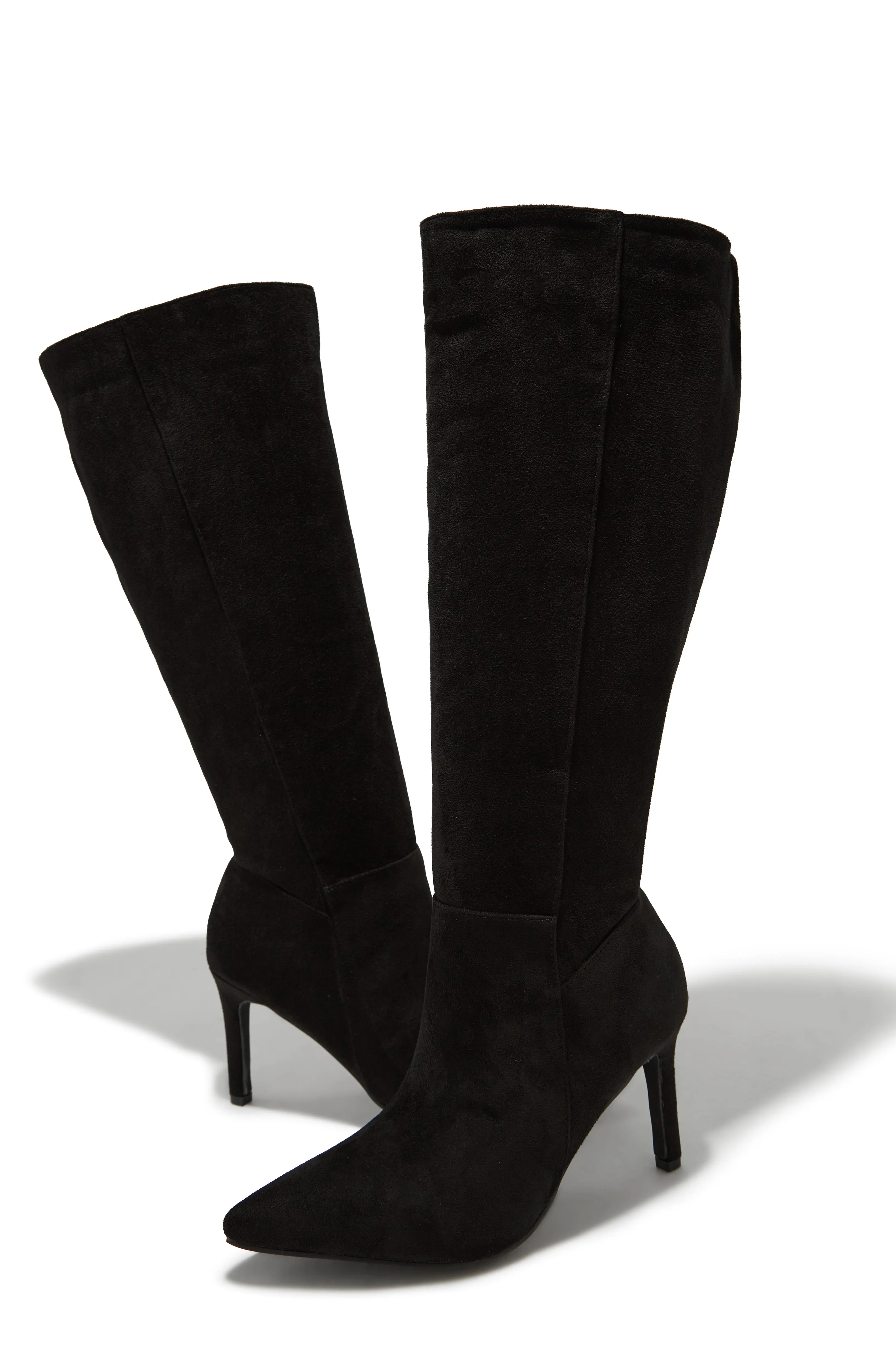 Scarlette Below The Knee Heel Boots - Black