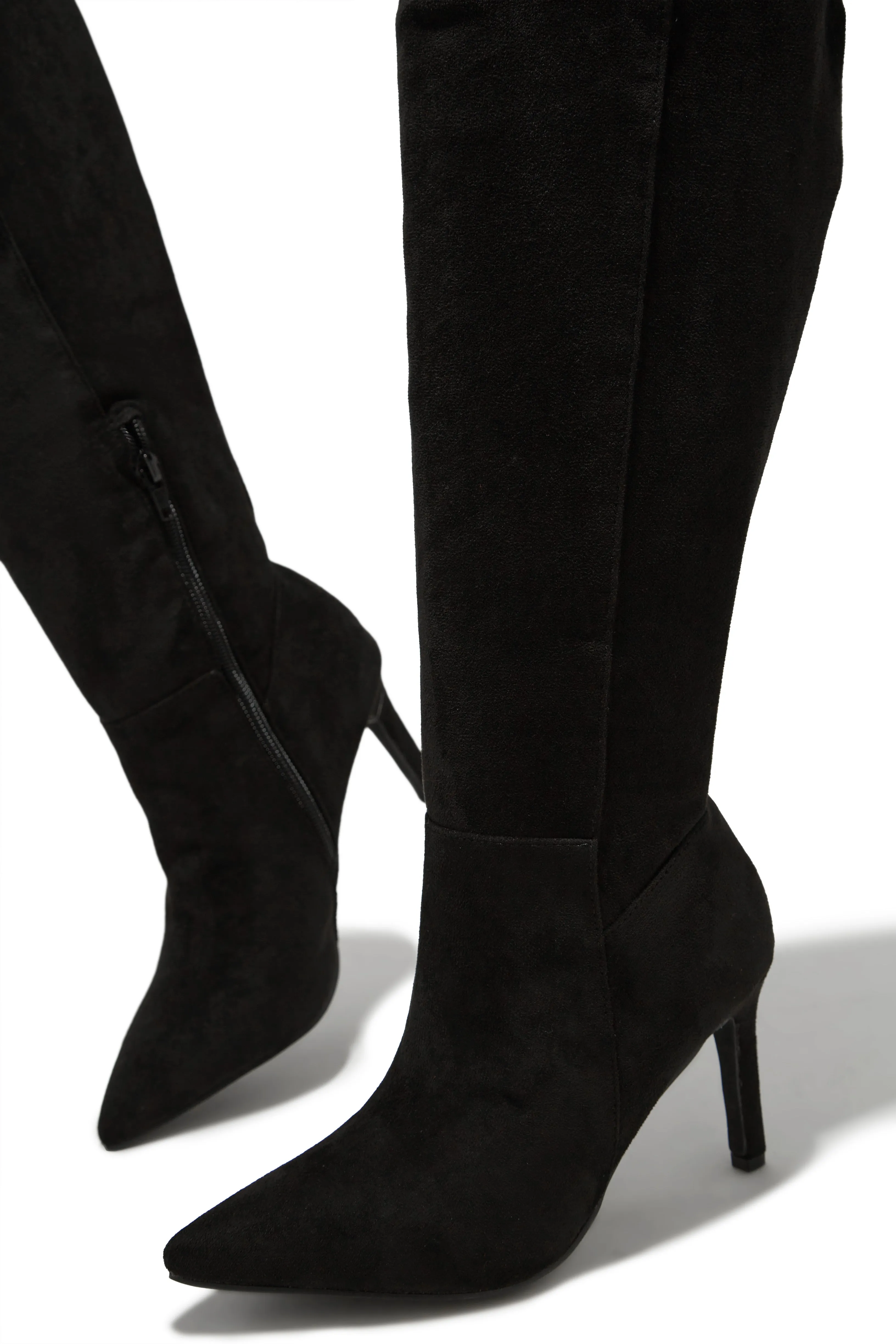 Scarlette Below The Knee Heel Boots - Black