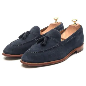 'Scottie' Navy Blue Leather Tassel Loafers UK 10 E