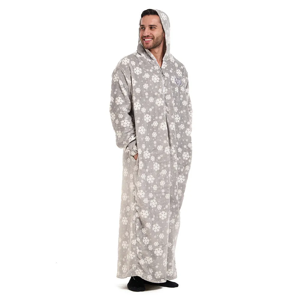 Snuggs Monk Wearable Blanket Snowflakes Grey