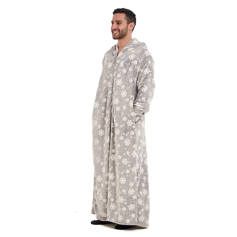 Snuggs Monk Wearable Blanket Snowflakes Grey