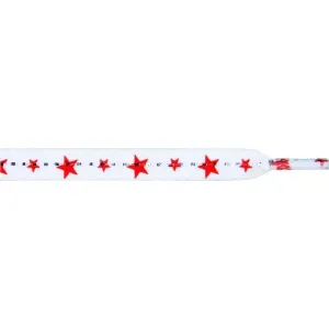 Stars Laces - Red Stars on White (1 Pair Pack) Shoelaces