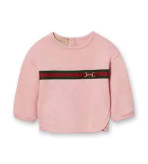 Sweatshirt with Web Smooth Pink